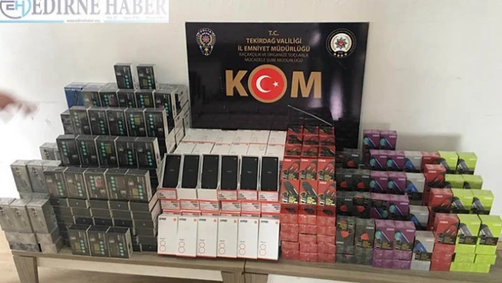 Tekirdağ'da gümrük kaçağı 108 cep telefonu ele geçirildi