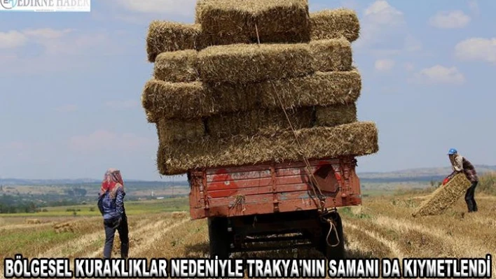 Bölgesel kuraklıklar nedeniyle Trakya'nın samanı da kıymetlendi