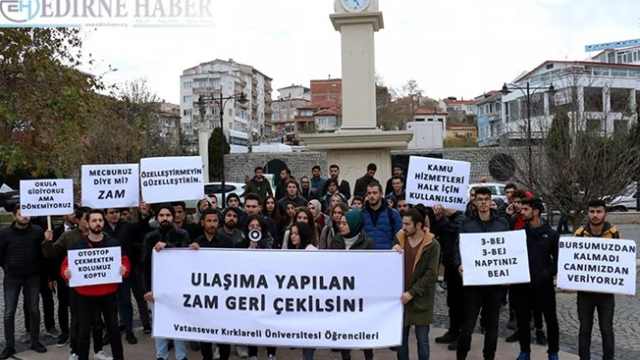 Üniversite öğrencilerinden ulaşım zammına tepki