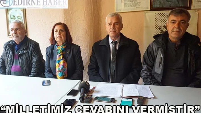 'Milletimiz Cevabını Vermiştir'