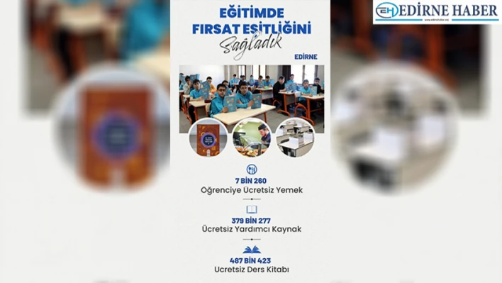 Edirne'de 7 Bin 260 Öğrenciye Ücretsiz Yemek