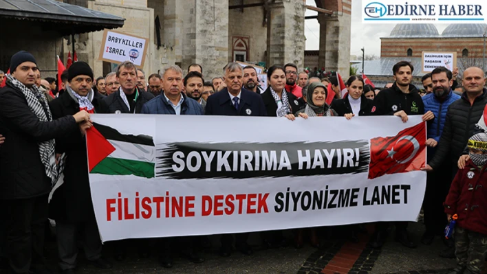 Edirne'de 'Özgür Filistin Yürüyüşü' düzenlendi