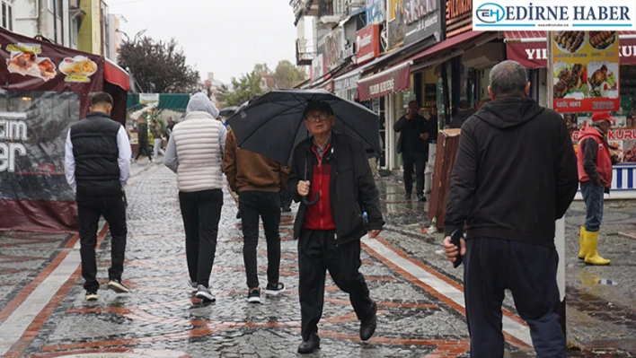 Edirne'de serin ve yağışlı hava etkili oldu