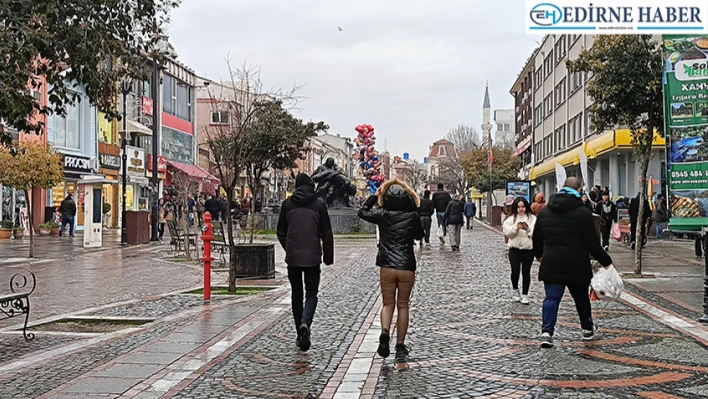 Edirne'de soğuk ve yağışlı hava etkili oldu