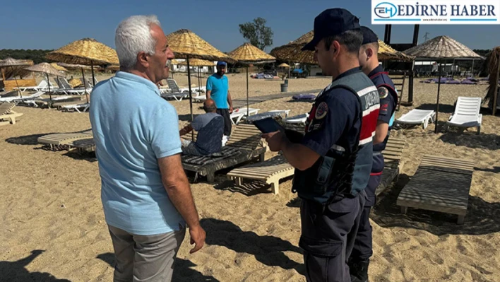 Edirne'de turizm jandarması sahillerde denetimlerini sürdürüyor