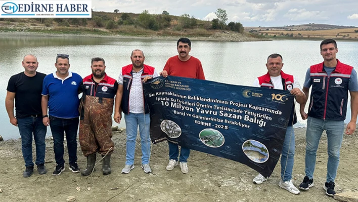 Edirne'de üretilen 975 bin 440 pullu sazan yavrusu Tekirdağ'daki göletlere bırakıldı