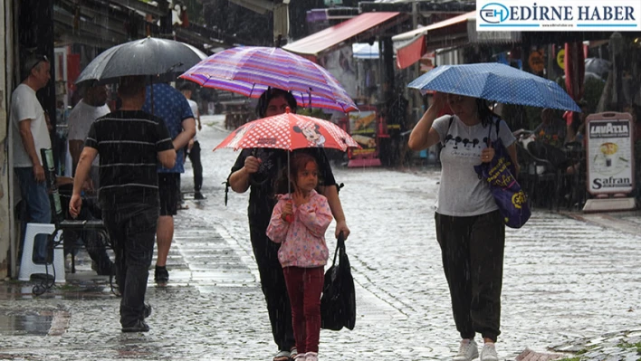 Edirne'de yağmur etkili oldu