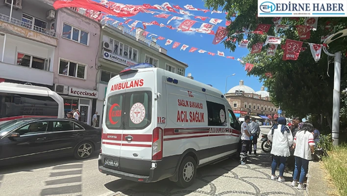 Edirne'de yolun karşısına geçerken motosikletin çarptığı çocuk yaralandı