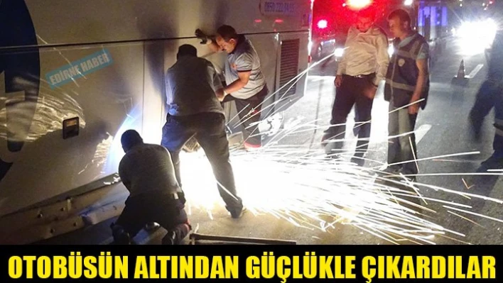 Otobüsün altına girdi