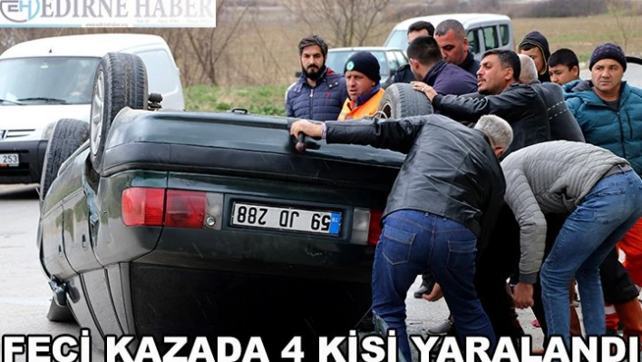 Otomobiller çarpıştı 4 kişi yaralandı