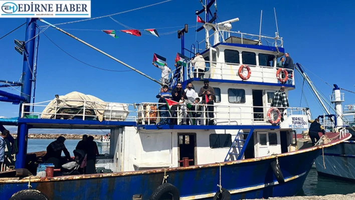 Enez'de Gazze'ye Destek, Sumud Filosu'na Selam Gönderildi