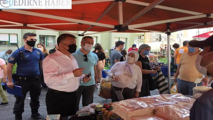 Tekirdağ'da Kovid-19 tedbirlerine uymayan 5 pazarcıya ceza yazıldı