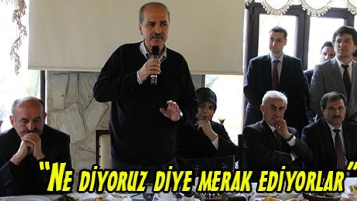 'Ne diyoruz diye merak ediyorlar'