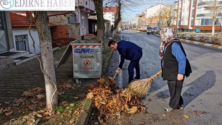Havsa Belediye Başkanı Aydın Balkan temizlik çalışmasına katıldı