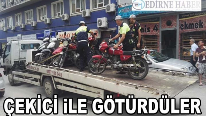 Edirne'de trafiğe kapalı alanda motosiklet denetimi