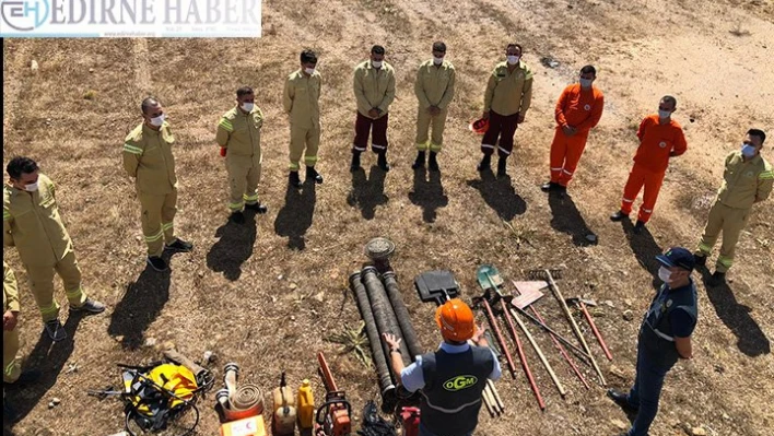 Kırklareli'nde orman yangını işçilerine işbaşı eğitimi düzenlendi