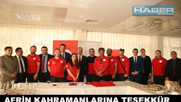 Afrin kahramanlarına teşekkür plaketi