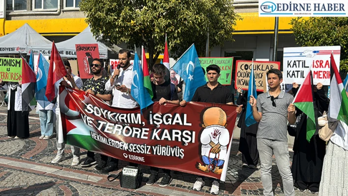 Filistin ve Sincan Uygur Özerk Bölgesi'ne destek için yürüyüş düzenlendi