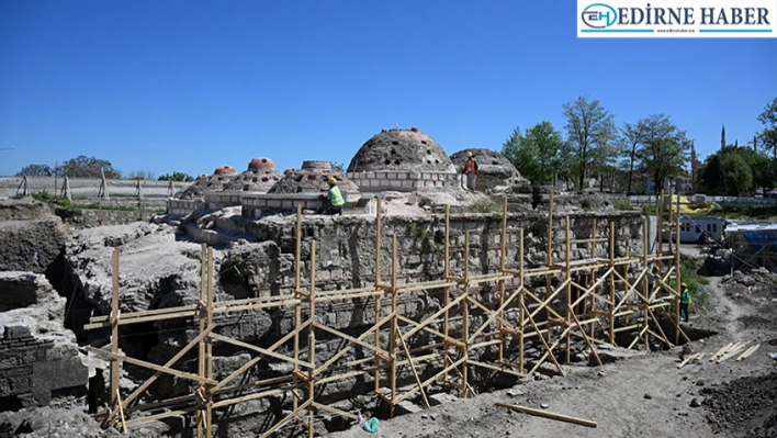 Gazi Mihal Hamamı'nda restorasyon çalışmaları devam ediyor