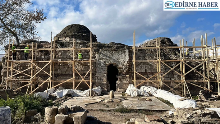 Gazimihal Hamamı'nda çalışmalar iç ve dış mekanda devam ediyor