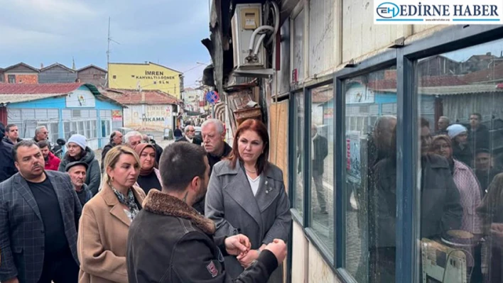 İba, yangında zarar gören iş yerlerini ziyaret etti