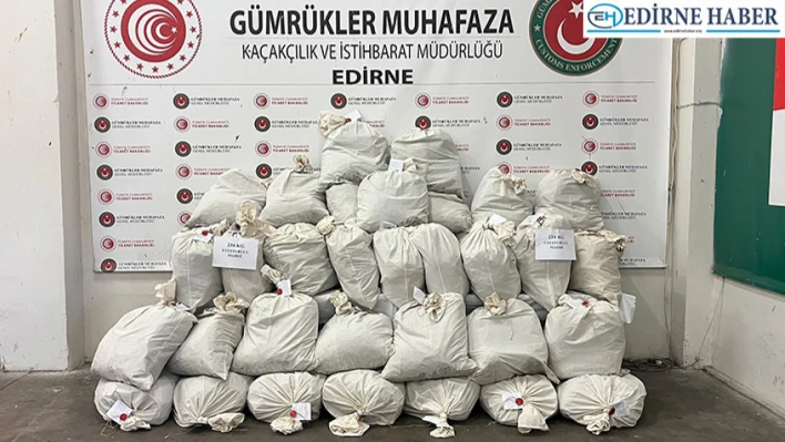 Kapıkule'de otobüste yaklaşık 234 kilogram esrar ele geçirildi