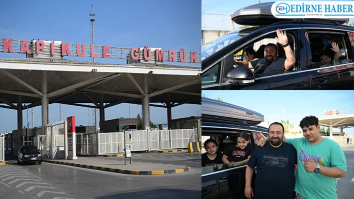 Kapıkule'den Türkiye'ye giriş yapan gurbetçiler, bayrama anavatanlarında girmenin mutluluğunu yaşadı