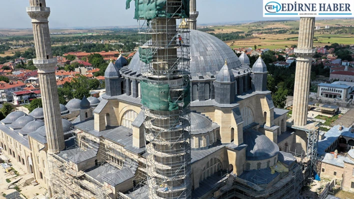 Selimiye Camisi'nin minarelerindeki restorasyon tamamlandı