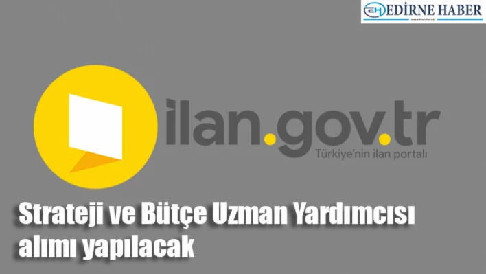 Strateji ve Bütçe Uzman Yardımcısı alımı yapılacak