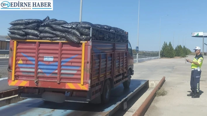 Taşıma sınırını aşan kamyon sürücüsüne 51 bin 26 lira ceza