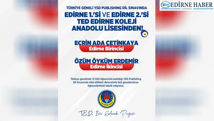 TED Edirne Koleji öğrencilerinden YDS başarısı