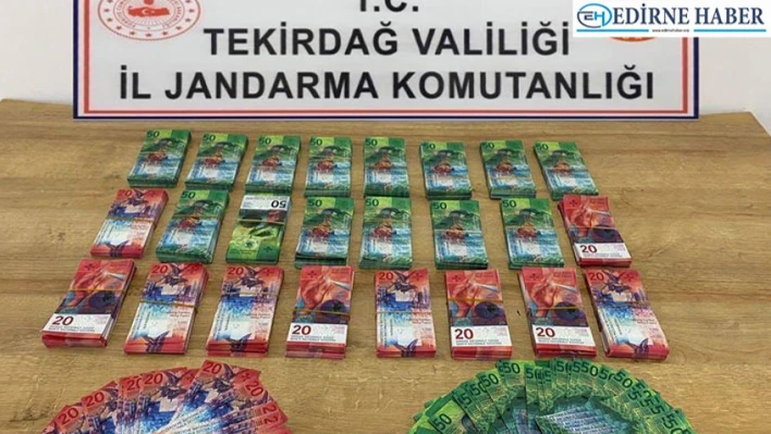 Tekirdağ'da piyasaya sahte İsviçre frangı sürmeye çalışan 2 şüpheli yakalandı