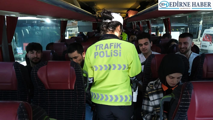 Trakya'da yolcu otobüsleri denetlendi