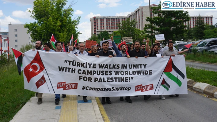 Üniversite öğrencileri İsrail'in Refah'taki kampa saldırısını protesto etti