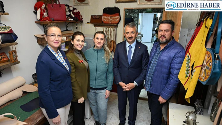 Vali Sezer'den, deri ustası Kayın çiftine ziyaret