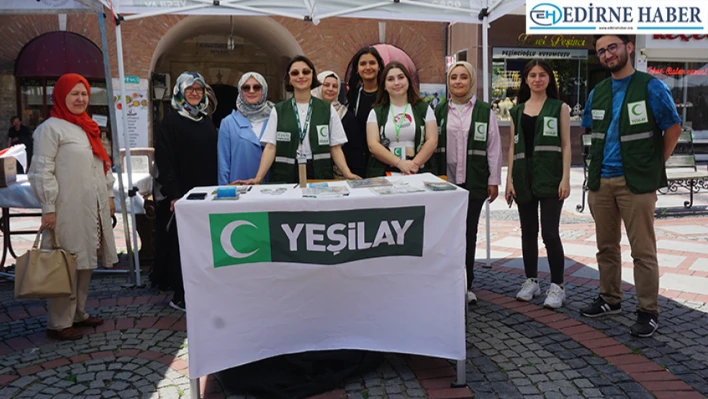 YEŞİLAY Edirne Şubesi ekiplerinden, 'Dünya Tütünsüz Günü' standı