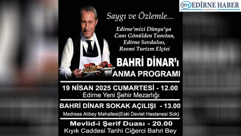 Bahri Dinar'a anma programı düzenlenecek