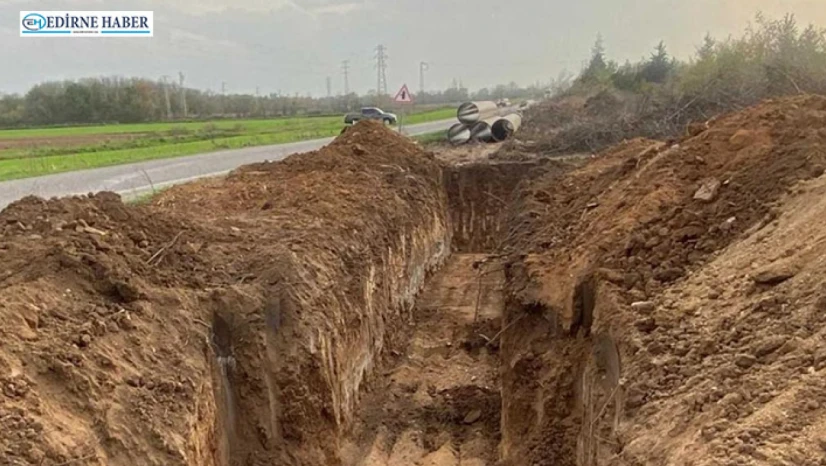 Edirne'ye su sağlayacak Süloğlu Barajı isale hattında çalışmalar sürüyor