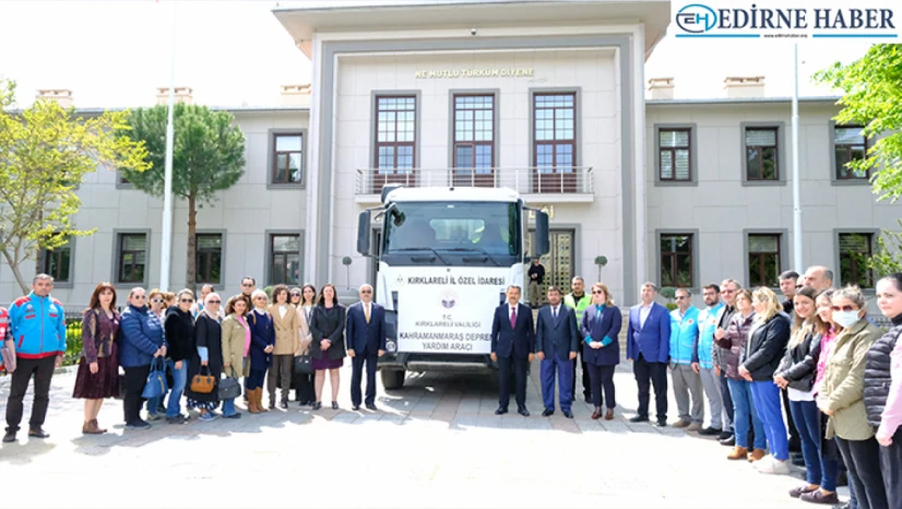 Kırklareli'nden deprem bölgesine kuru gıda ve bakliyat gönderildi