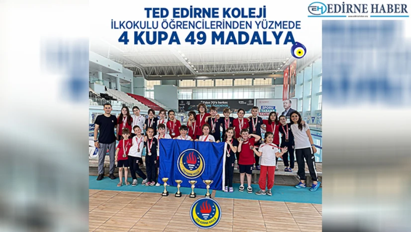 TED Edirne Koleji öğrencileri turnuvadan 4 kupa ve 49 derece ile döndü