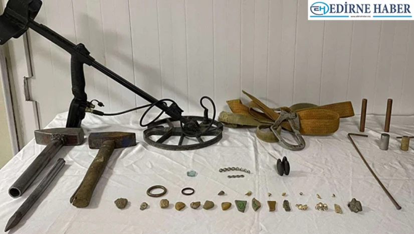 Tekirdağ'da kaçak kazı yapan 7 şüpheli yakalandı