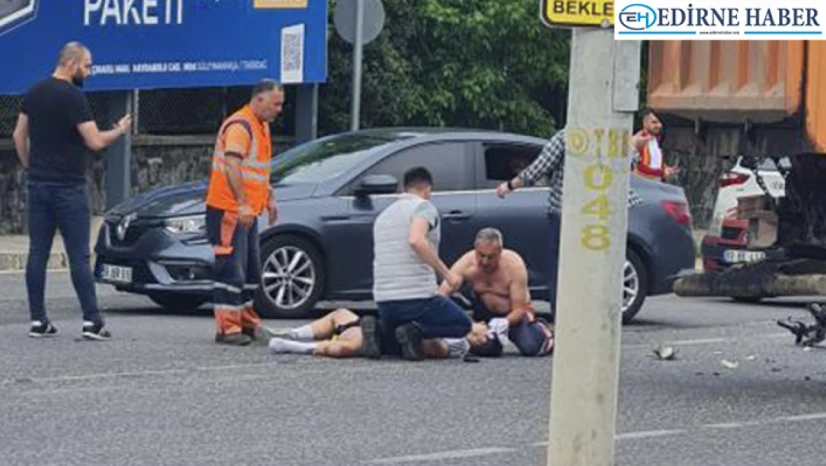 Tekirdağ'da motosiklet ile kamyonun çarpıştığı kazada bir kişi yaralandı