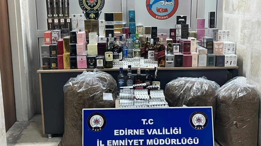 Edirne'de kaçak ürün operasyonu