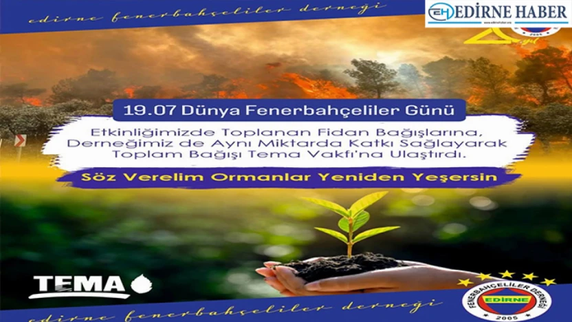 Fenerbahçeliler Derneği'nden fidan bağışı kampanyası