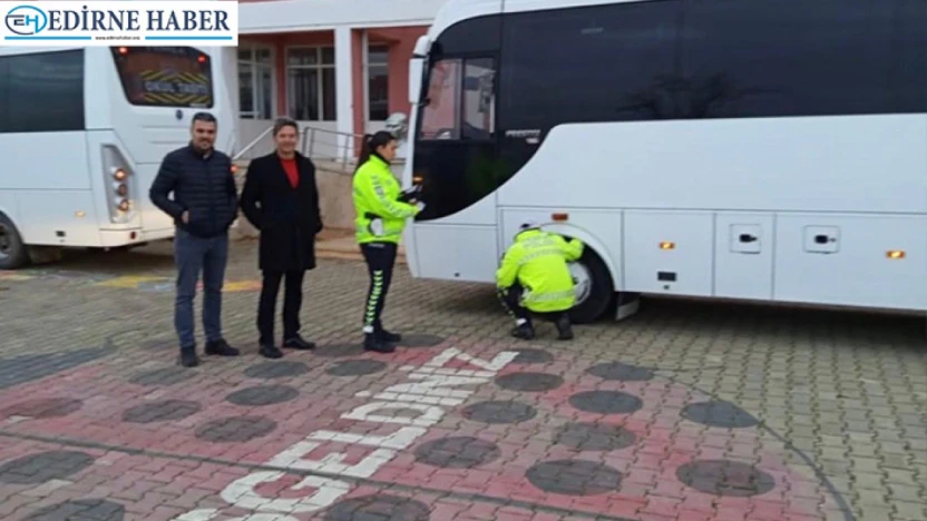 Keşan'da okul servislerine yönelik denetim