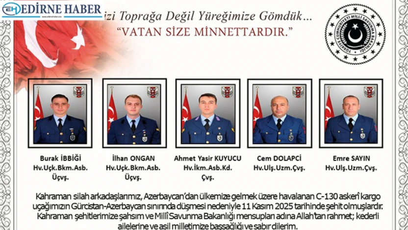 Şehit olan askerlerimizin isimleri