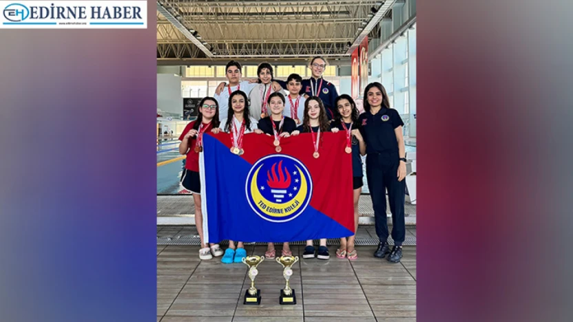 TED'li Yüzücüler Edirne'de kürsüye ambargo koydu