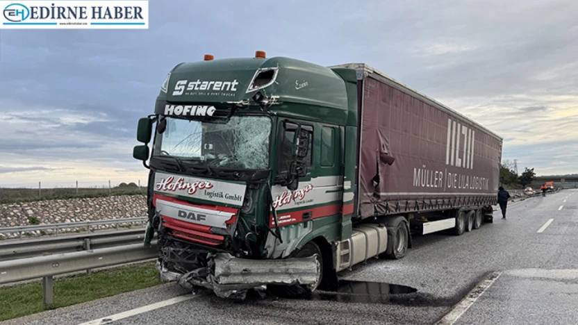 Tır bariyerleri aşıp karşı şeride geçti