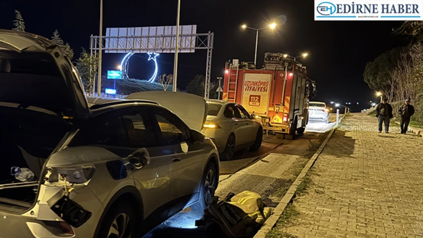 Tırdan yola düşen demir parçasına çarptı