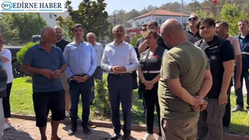 Vali Sezer, Enez'de yangın mağdurlarını yalnız bırakmadı